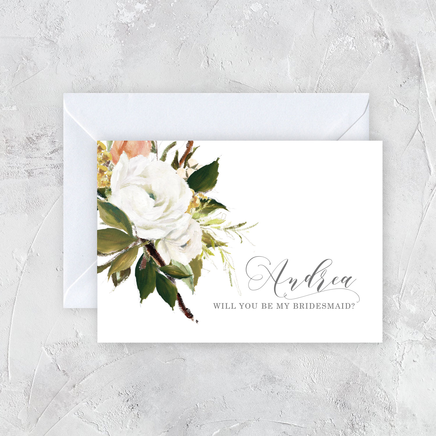 Watercolour Bridesmaid Proposal Card Wedding Invitations And Wedding 