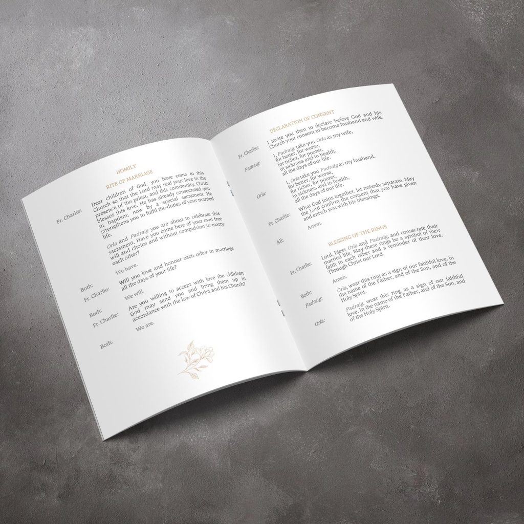 Minimalist mass booklet | Wedding Invitations and Wedding Stationery ...