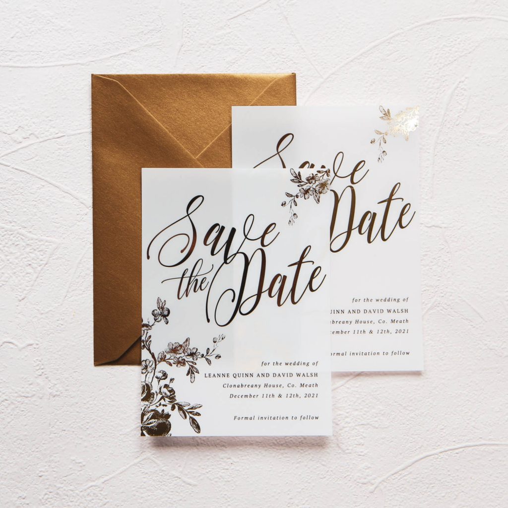 Vellum floral save the date card Wedding Invitations and
