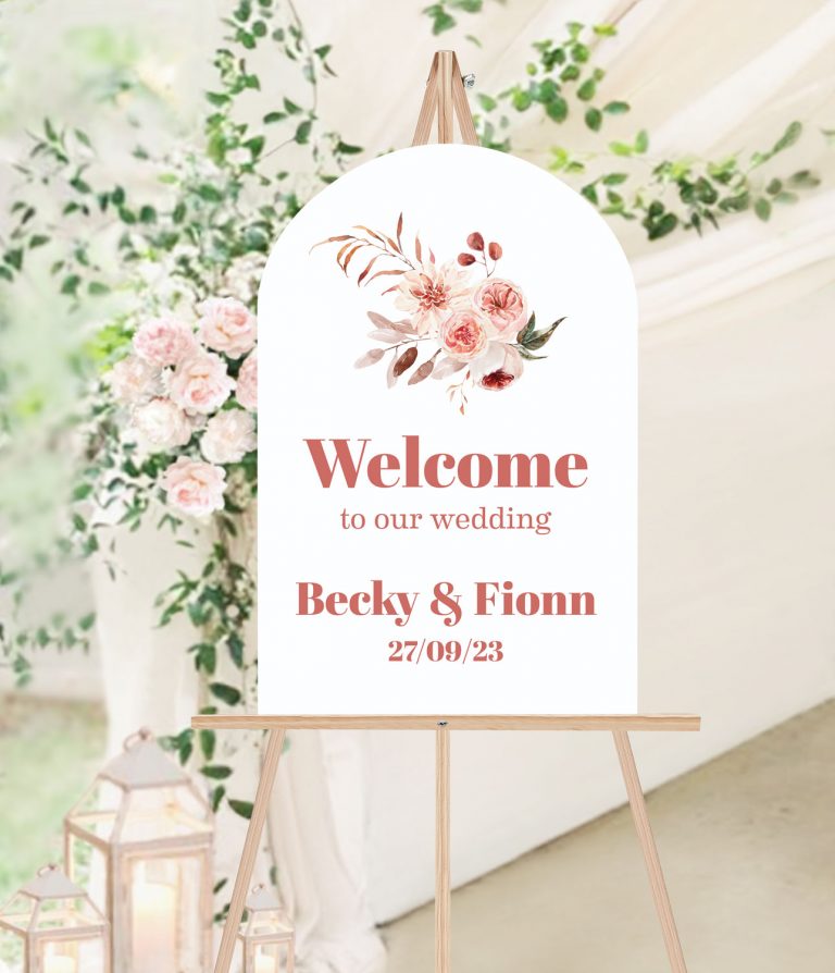 Arched Floral Bohemian Wedding Welcome Sign | Wedding Invitations and ...